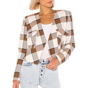 NWT Tibi Dylan Plaid Crop Jacket Blazer 12